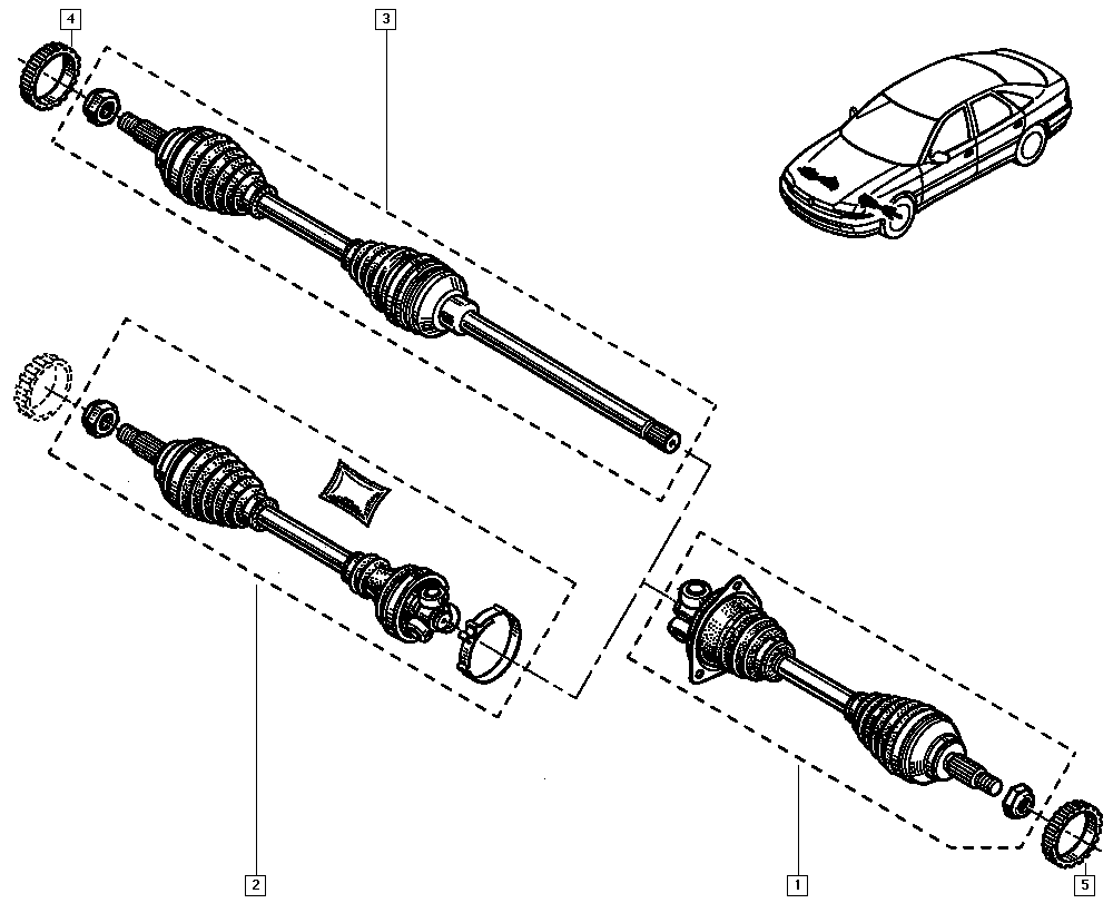 RENAULT 7701349956 - Приводний вал autocars.com.ua