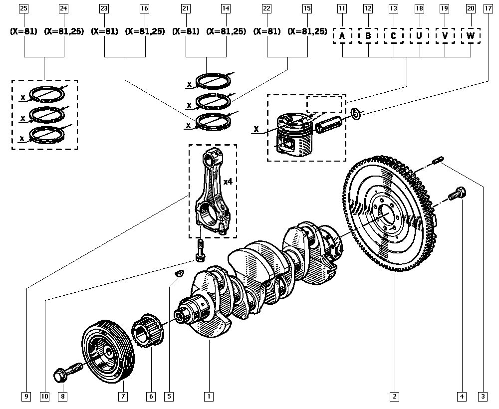 RENAULT 7700749252 - Ремінний шків, колінчастий вал autocars.com.ua