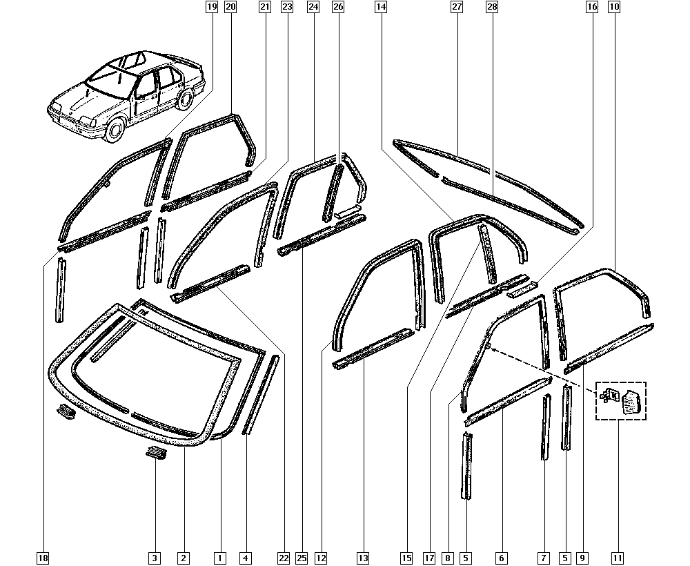 RENAULT 7700 785 520 - Облицовка / защитная накладка, ветровое стекло avtokuzovplus.com.ua