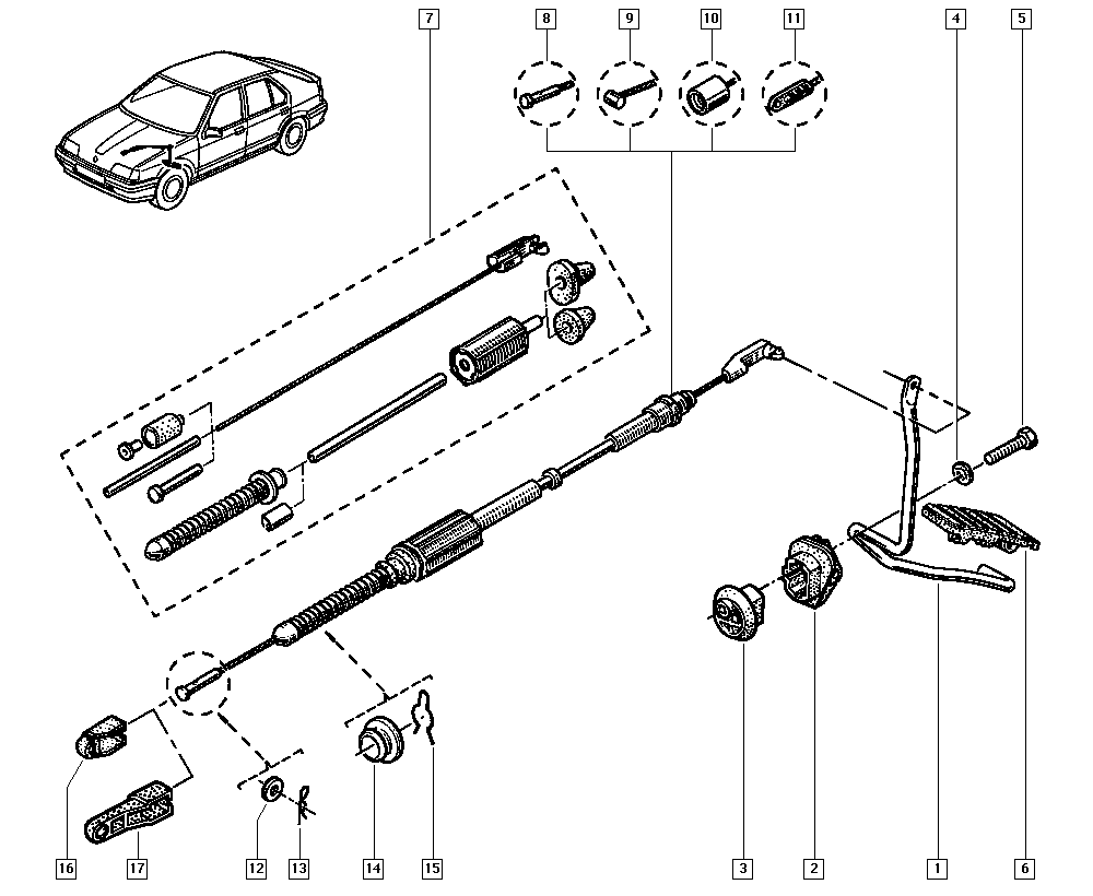 RENAULT 7700792403 - Тросик газа avtokuzovplus.com.ua