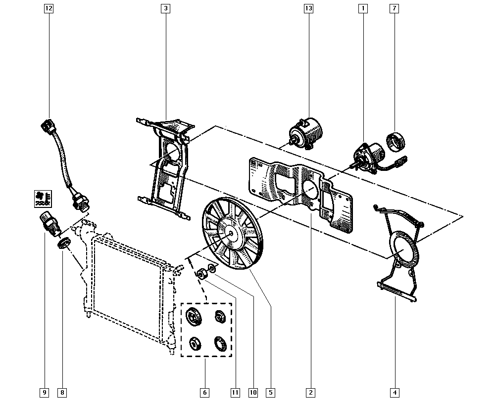 RENAULT 77 00 828 624 - Вентилятор, охолодження двигуна autocars.com.ua