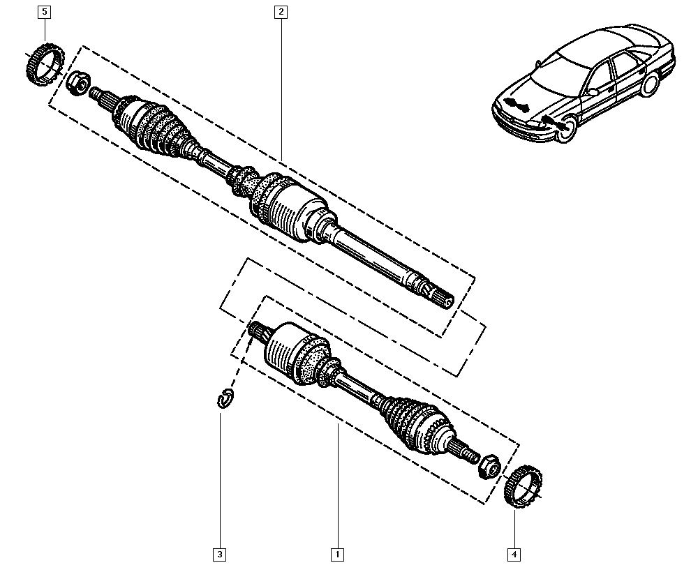 RENAULT 7701352619 - Приводний вал autocars.com.ua