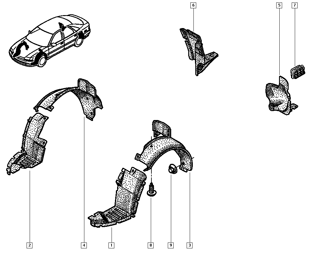 RENAULT 7700806892 - Колісна ніша autocars.com.ua