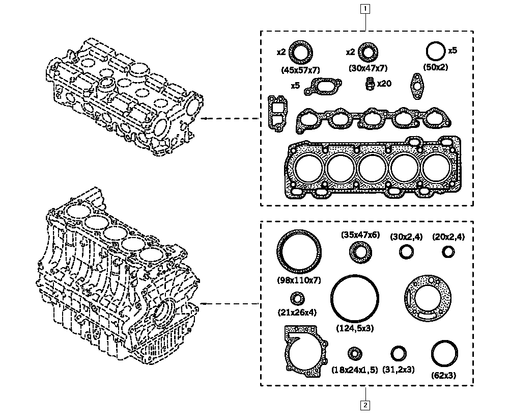 RENAULT 74 38 610 024 - Комплект прокладок, головка циліндра autocars.com.ua