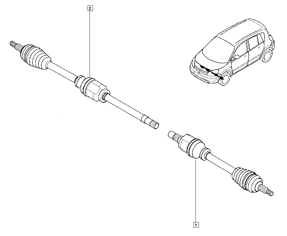 RENAULT 8200198016 - Приводний вал autocars.com.ua