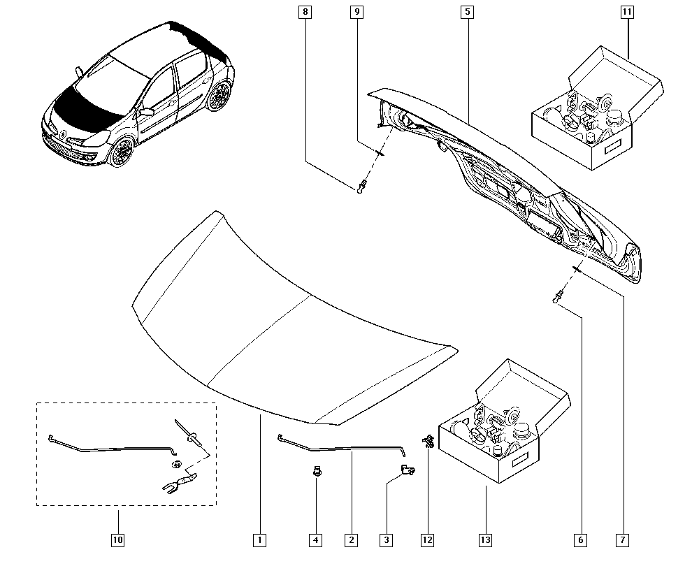 RENAULT 7751476113 - Капот двигуна autocars.com.ua