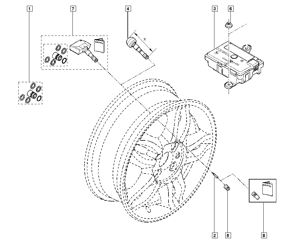 RENAULT 7701478868 - Ремонтный набор, клапан (Система контроля давления в шинах) avtokuzovplus.com.ua