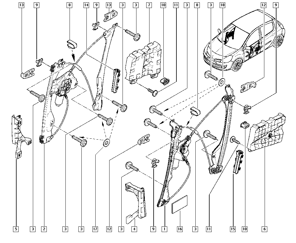 RENAULT 82 00 843 592 - Стеклоподъемник avtokuzovplus.com.ua