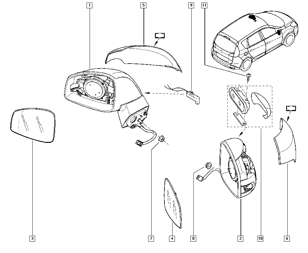 RENAULT 963667420R - Зовнішнє дзеркало autocars.com.ua