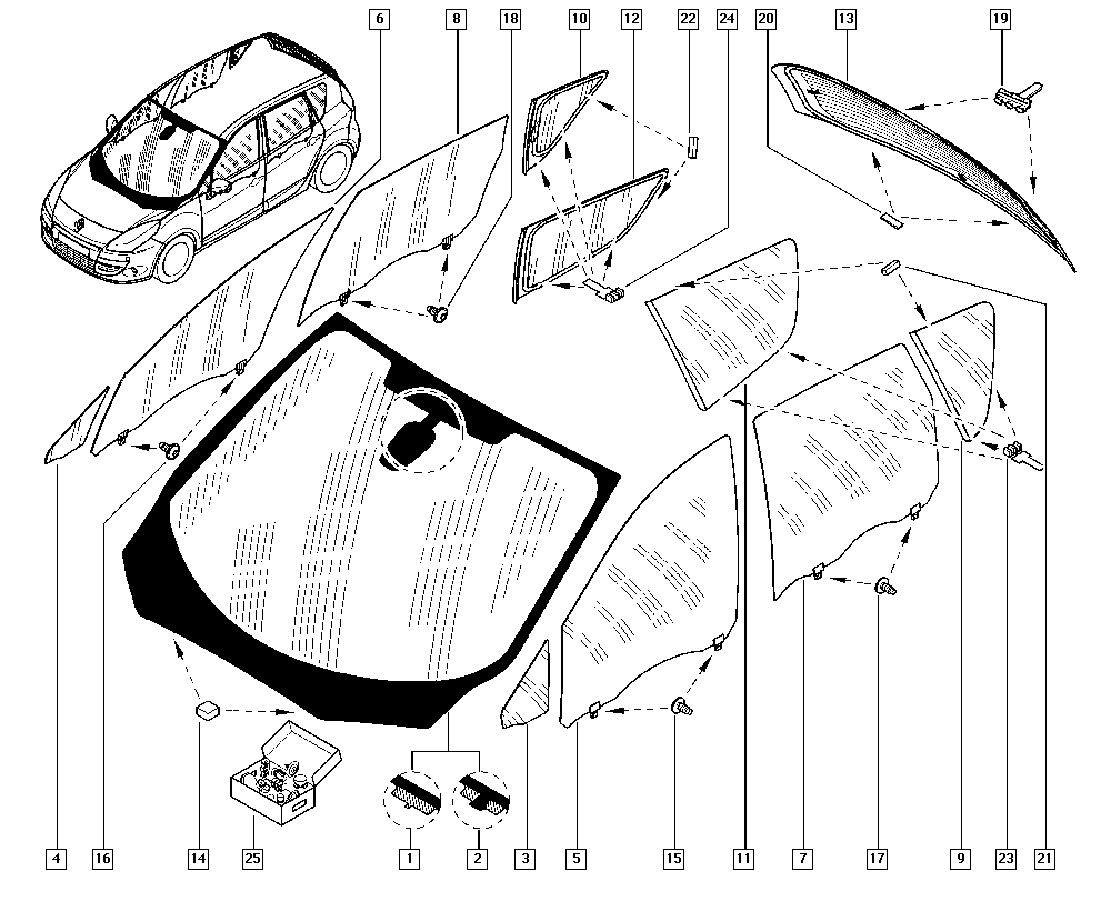 RENAULT 8330 693 12R - Бокове вікно autocars.com.ua