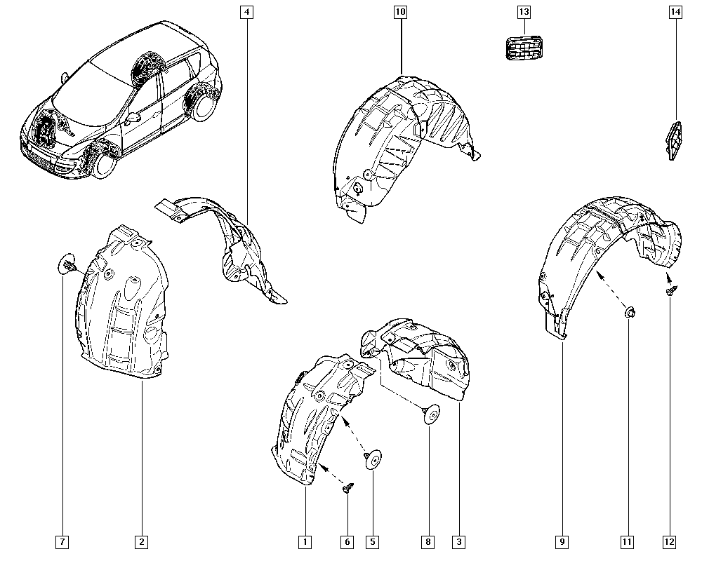 Подкрылки рено сценик 1 аналоги