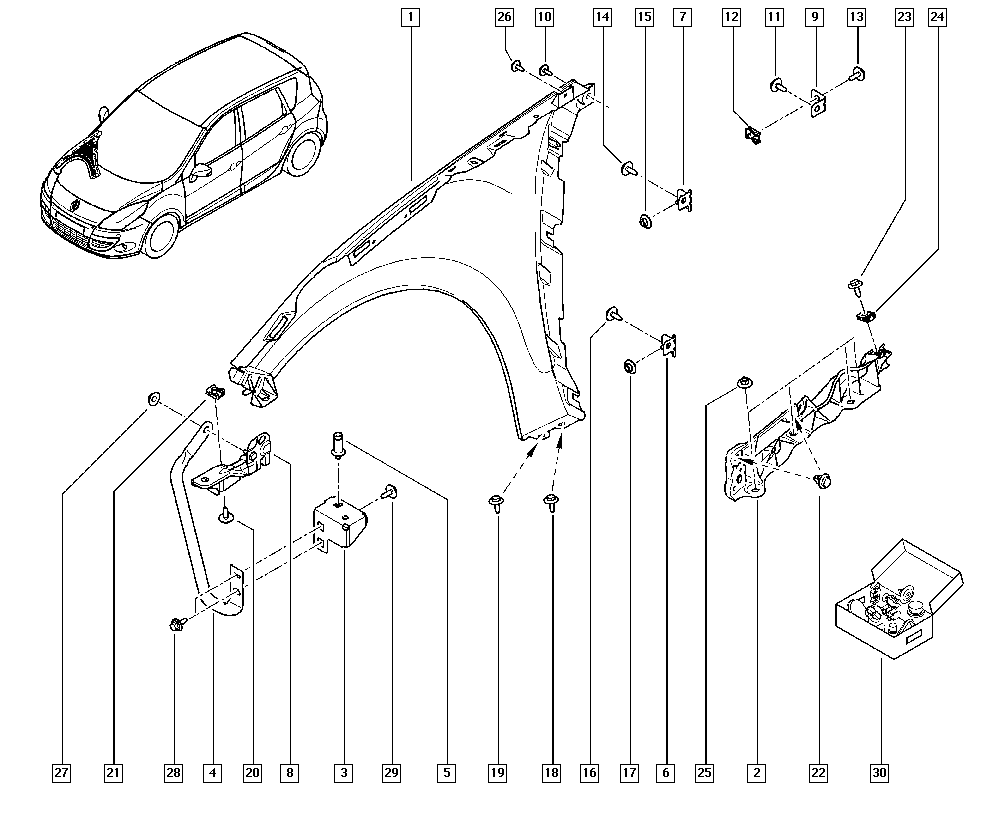 RENAULT 7703046128 - Скоба autocars.com.ua