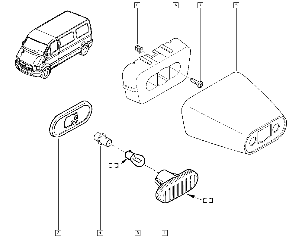 RENAULT 7700822136 - Фонарь указателя поворота avtokuzovplus.com.ua