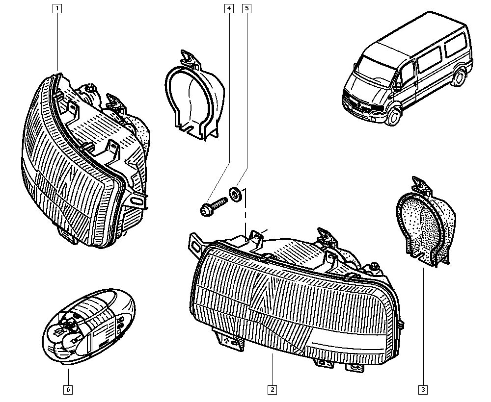 RENAULT 77 01 044 518 - Основна фара autocars.com.ua