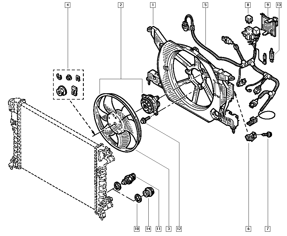 Вентилятор охлаждения двигателя рено логан 1