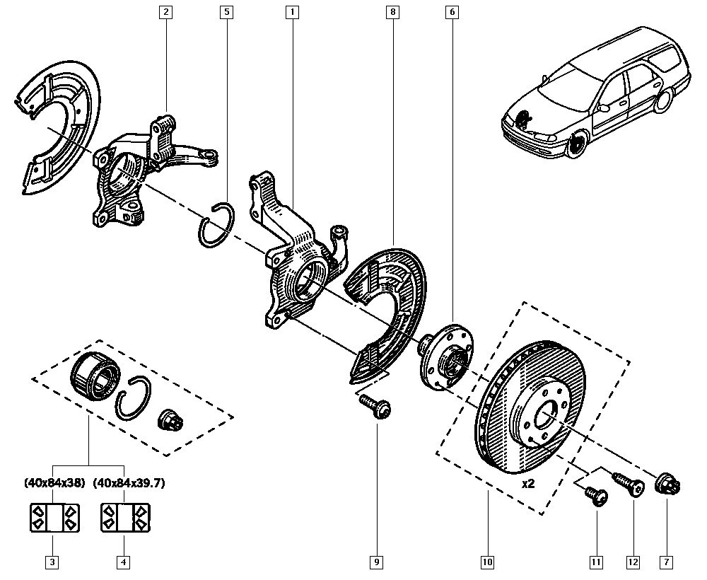 RENAULT 77 01 205 972 - Підшипник ступиці колеса autocars.com.ua