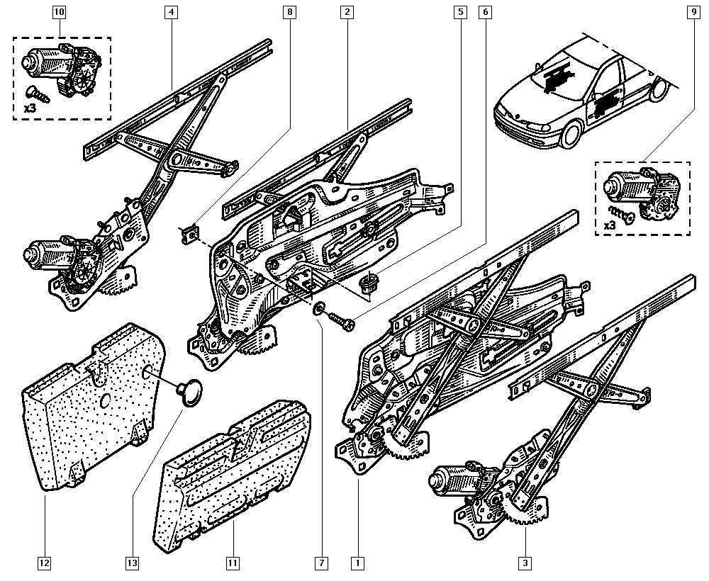 RENAULT 77 01 367 866 - Підйомний пристрій для вікон autocars.com.ua