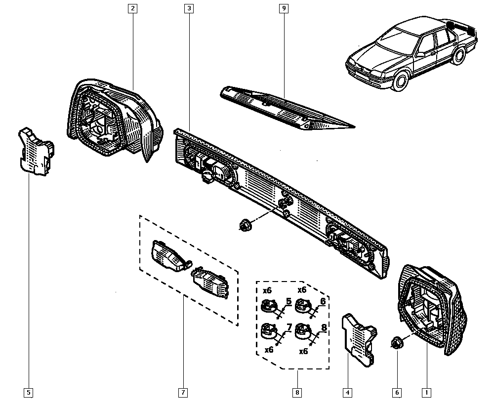 RENAULT 7701036018 - Задній ліхтар autocars.com.ua