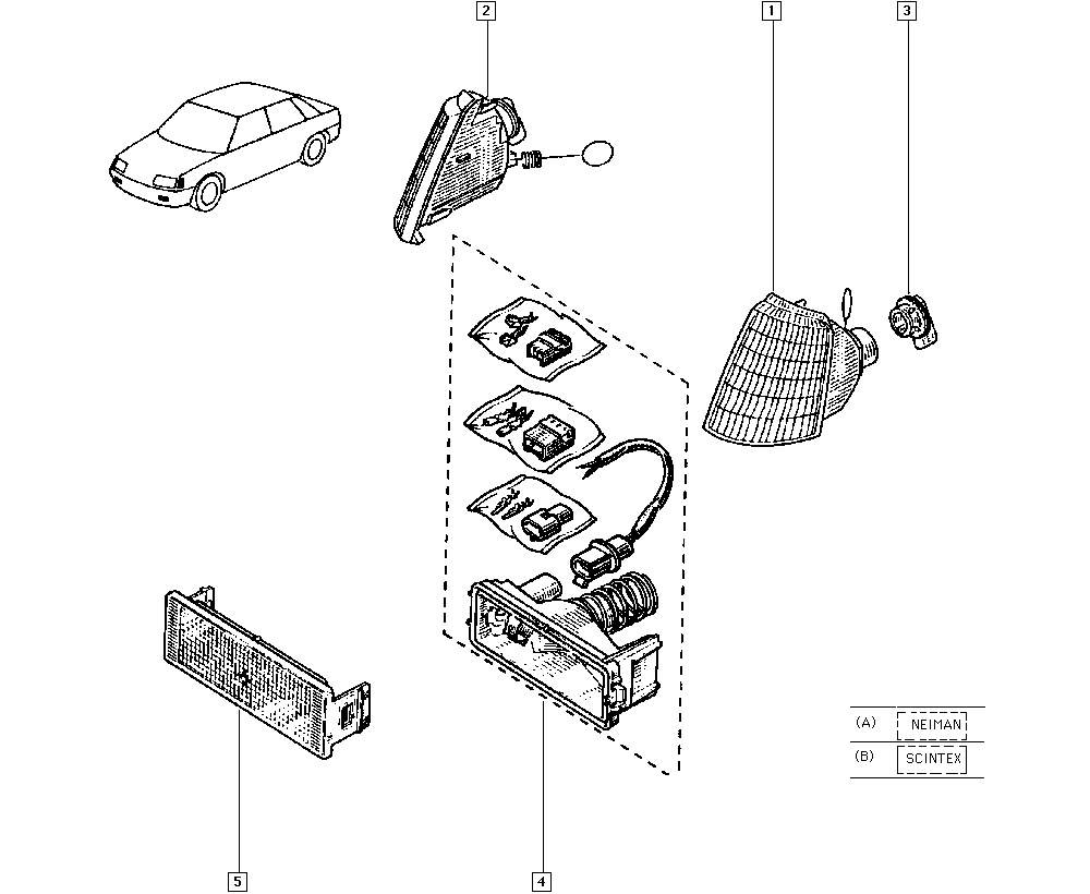 RENAULT 7701036017 - Бічний ліхтар, покажчик повороту autocars.com.ua