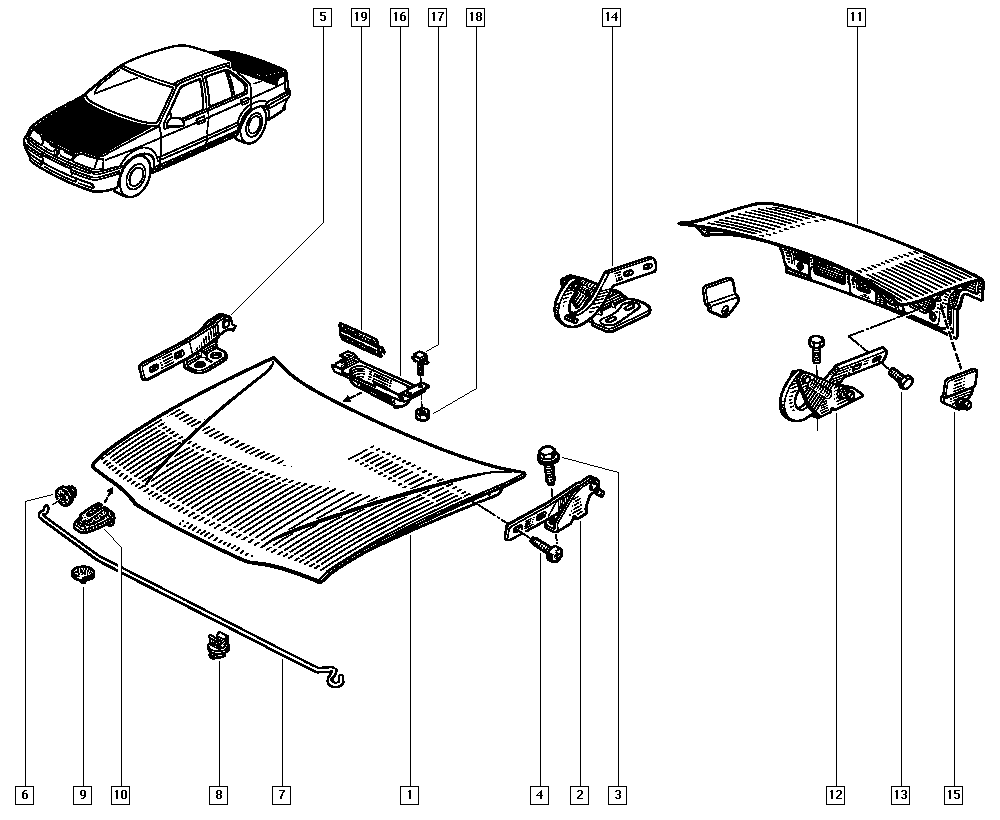 RENAULT 7700823207 - Шарнір, капот autocars.com.ua