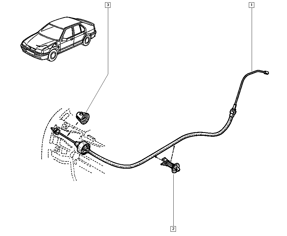 RENAULT 7700834725 - Трос, управление сцеплением avtokuzovplus.com.ua