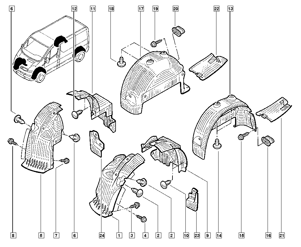 Opel 8200036014 - PROTECTOR W/ARCH avtokuzovplus.com.ua