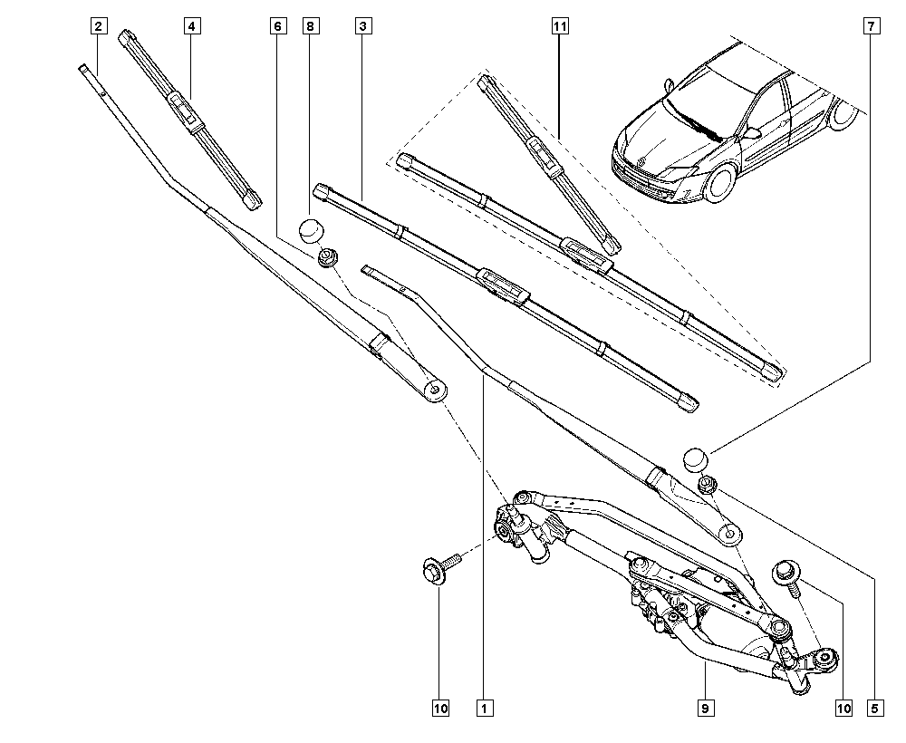 RENAULT 28 89 000 01R - щітка склоочисника autocars.com.ua