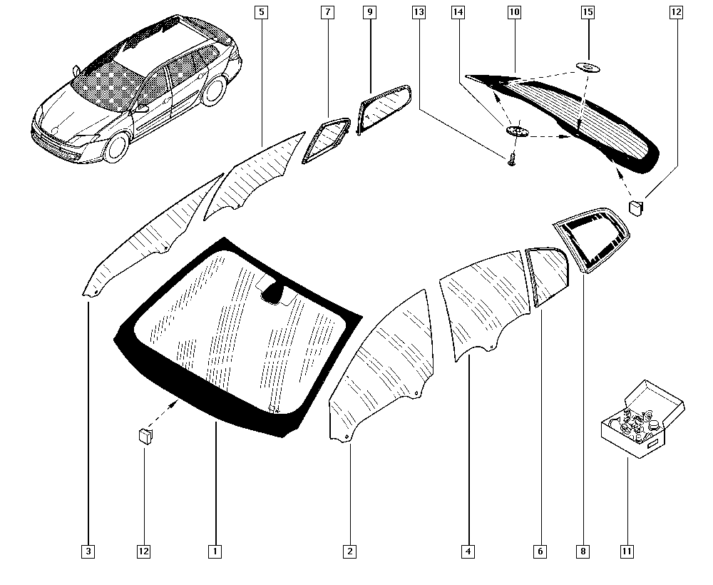 RENAULT 803010001R - Бокове вікно autocars.com.ua