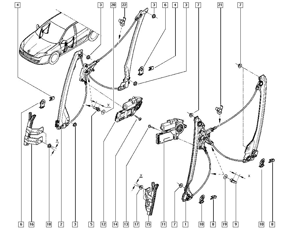 Устройство стеклоподъемника рено меган 3