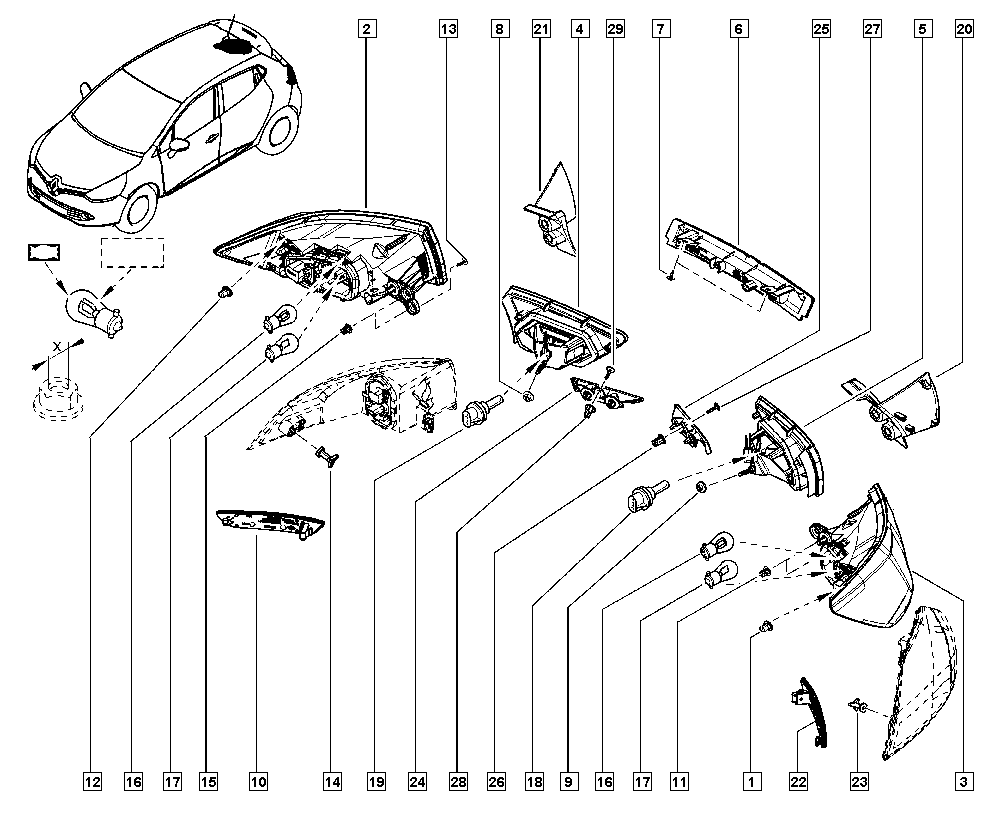 RENAULT 265554091R - Задній ліхтар autocars.com.ua