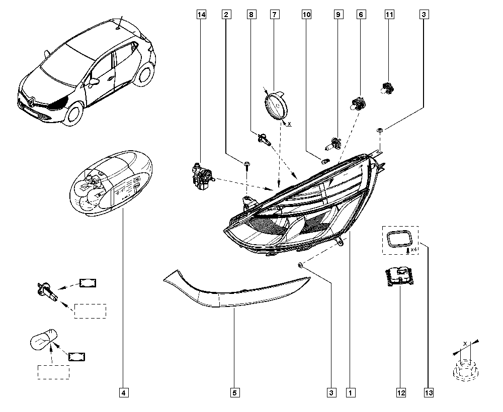 RENAULT 260608629R - Основна фара autocars.com.ua