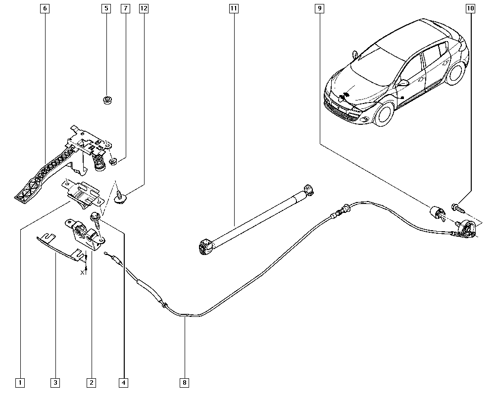 RENAULT 654710003R - Газова пружина, капот autocars.com.ua