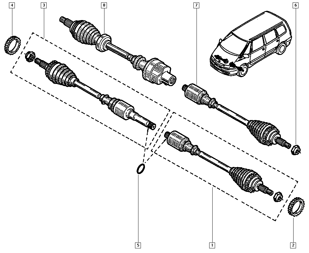 RENAULT 8200283722 - Приводний вал autocars.com.ua