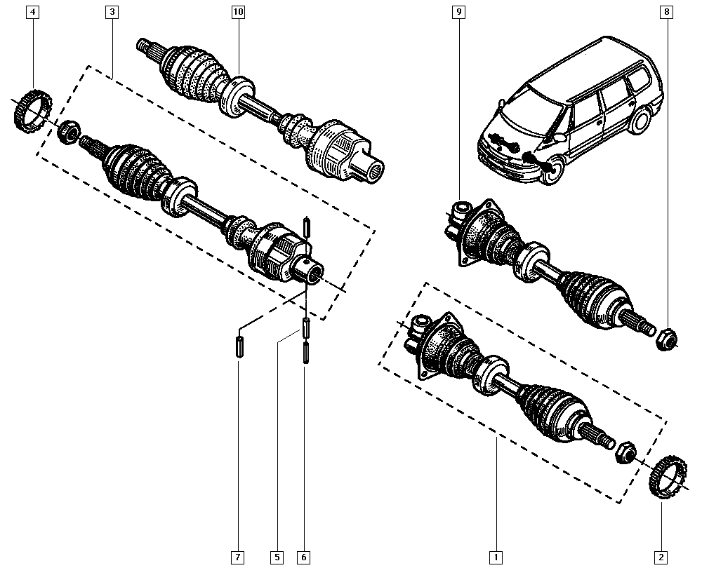 RENAULT 8200029470 - Приводний вал autocars.com.ua