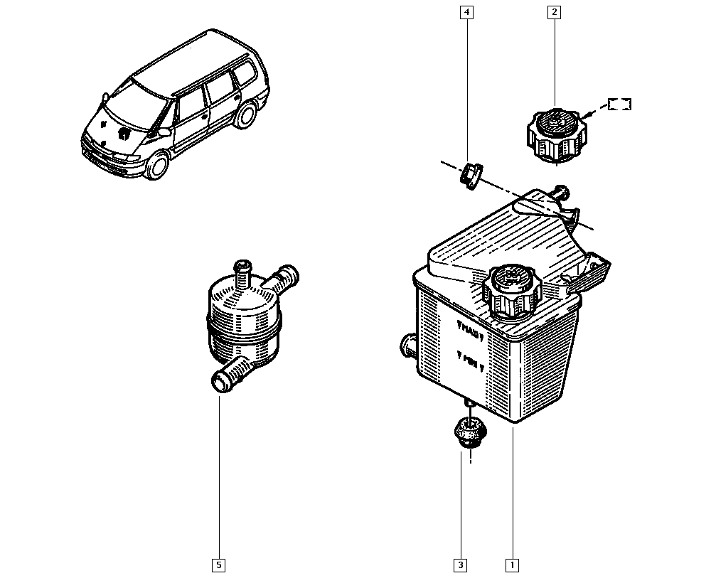 RENAULT 60 25 371 703 - Компенсаційний бак, охолоджуюча рідина autocars.com.ua