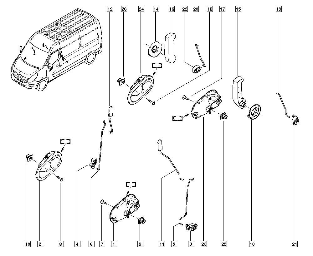 RENAULT 8200766676 - Ручка задней двери avtokuzovplus.com.ua