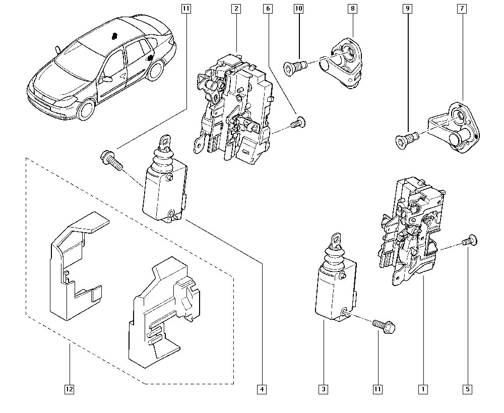 RENAULT 7701469940 - Замок двери avtokuzovplus.com.ua