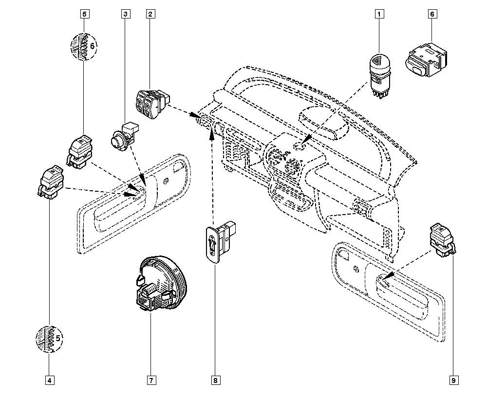 RENAULT 77 00 822 444 - Покажчик аварійної сигналізації autocars.com.ua