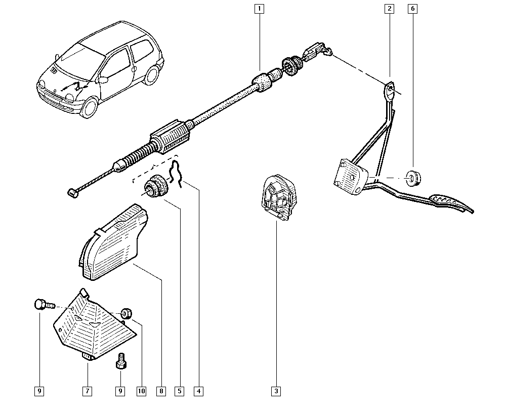 RENAULT 7700427910 - Тросик газу autocars.com.ua