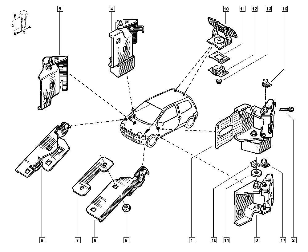 RENAULT 7750820560 - Шарнір, капот autocars.com.ua