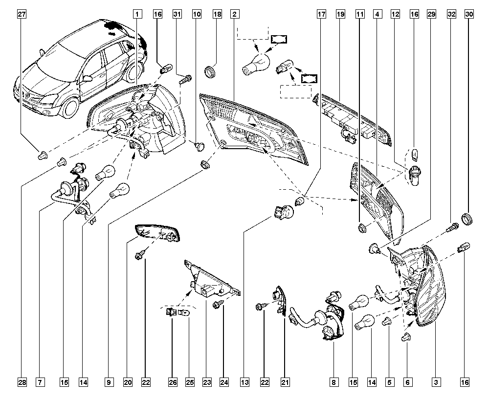 RENAULT 26580JY00A - Задні протитуманні фари autocars.com.ua