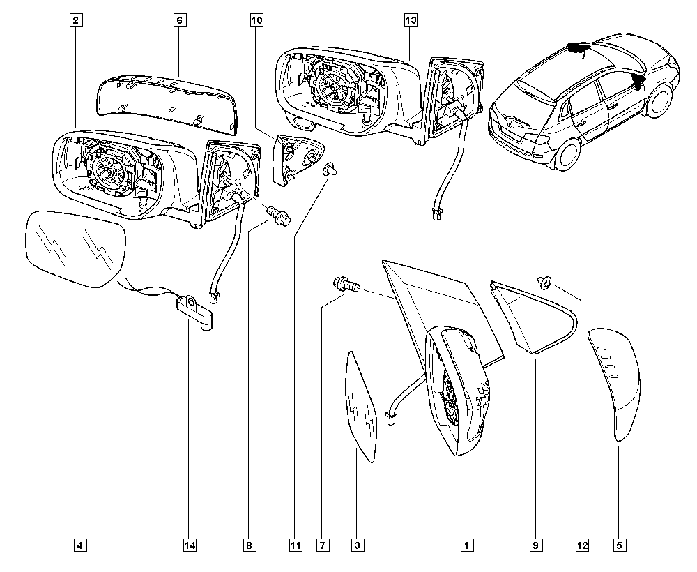 RENAULT 963732372R - Зовнішнє дзеркало autocars.com.ua