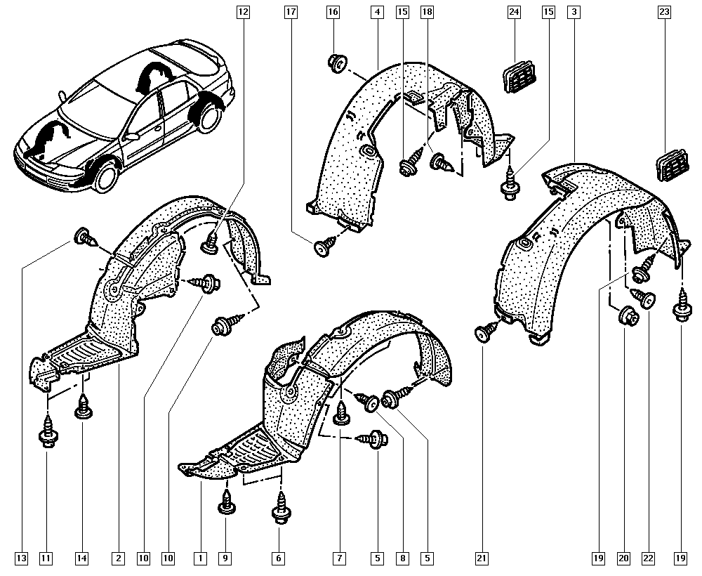 RENAULT 82 00 002 141 - Обшивка, колісна ніша autocars.com.ua