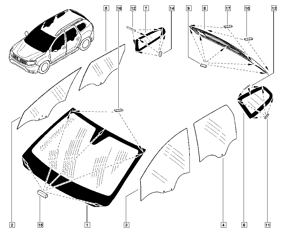 DACIA 7271 238 13R - Вітрове скло autocars.com.ua