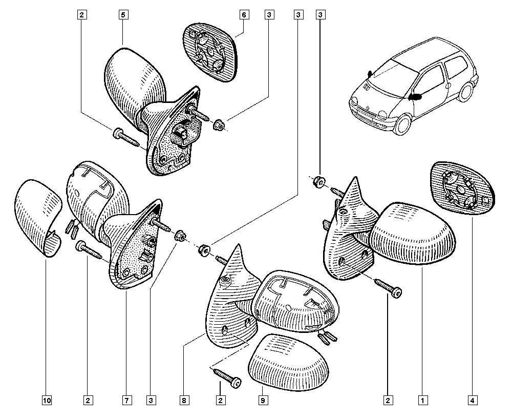 RENAULT 7700834988 - Зовнішнє дзеркало autocars.com.ua