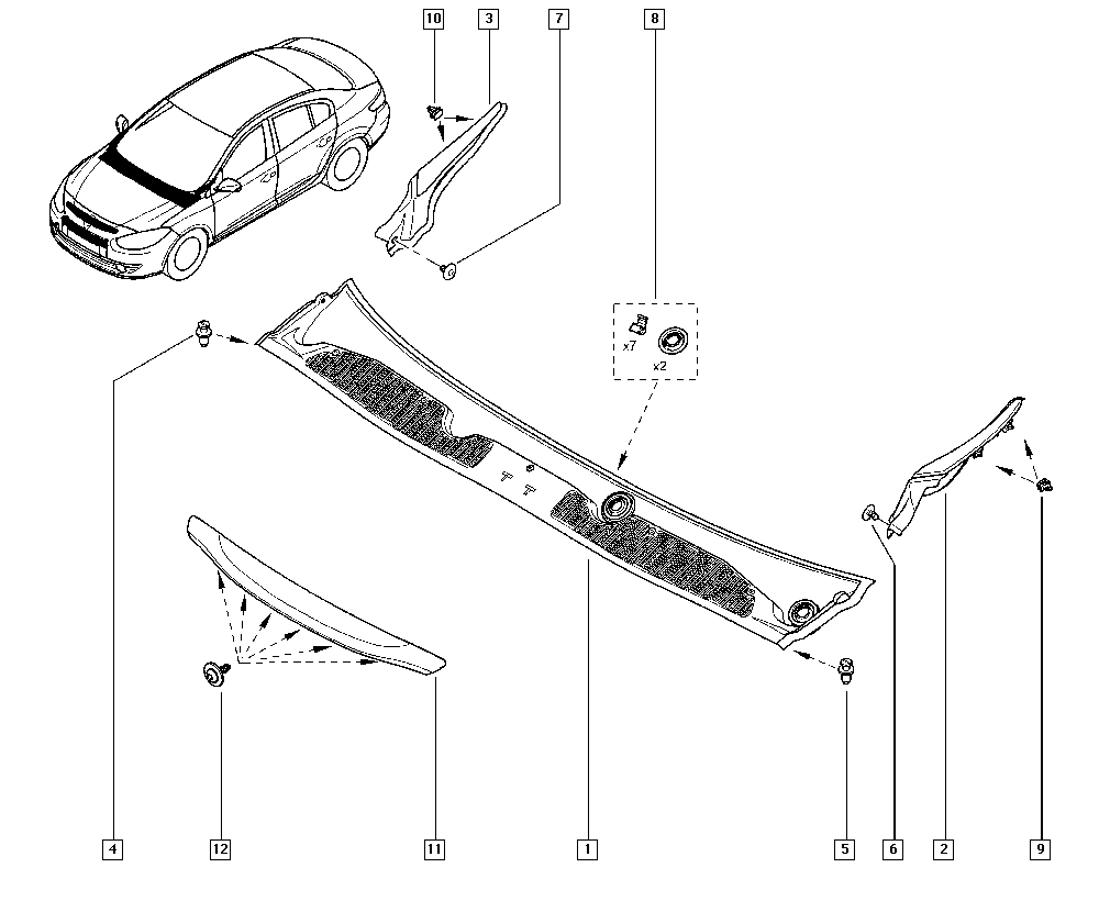 NISSAN 015532FR0A - Зажим, молдинг / захисна накладка autocars.com.ua