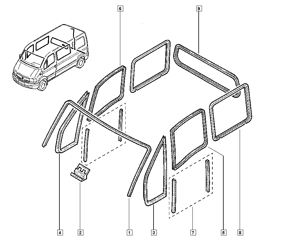 RENAULT 8200 106 346 - Комплект рамки ветрового стекла avtokuzovplus.com.ua