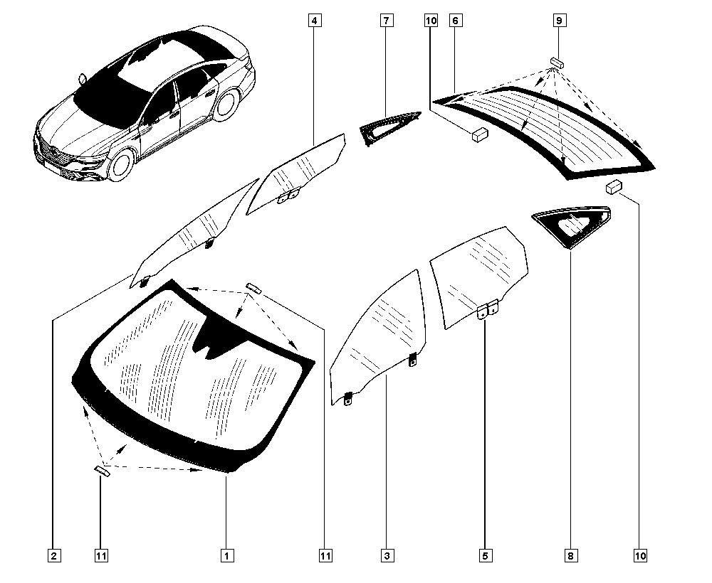 RENAULT 903001601R - Заднє скло autocars.com.ua