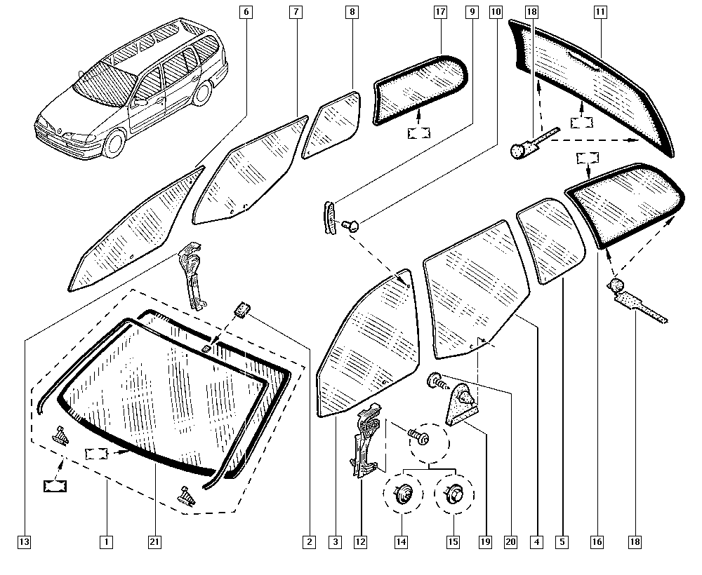 RENAULT 7711130081 - Вітрове скло autocars.com.ua