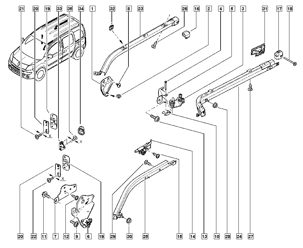 RENAULT 8200497645 - Напрямна ролика, зсувні двері autocars.com.ua